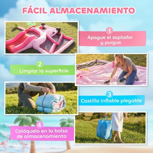 Castillo Hinchable para Niños con Soplador Tobogán Cama Elástica Piscina de Pelotas Canasta de Baloncesto 255x230x196cm [1]