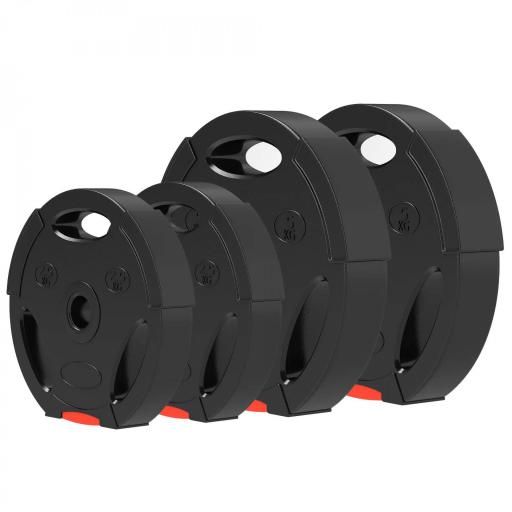Juego de Discos Pesas de 4 Piezas 2x5 kg 2x2,5 kg con Orificios de 2,5 cm para Entrenamiento Fitness en Hogar Negro [8]