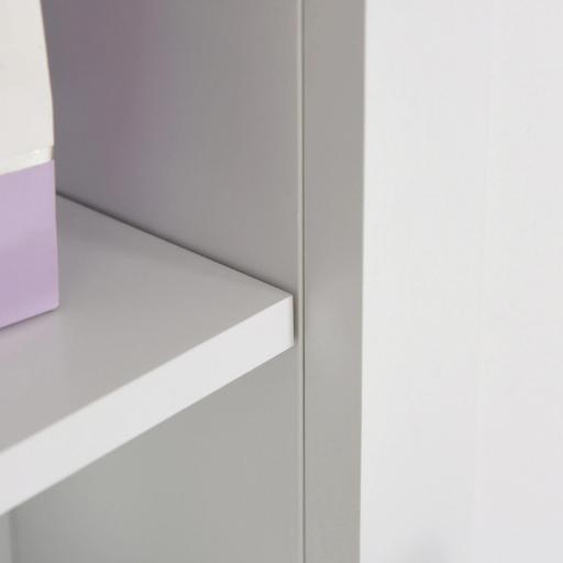 Armario de Baño de Pared Multifuncional Gabinete para Ahorro de Espacio con 3 Niveles Abiertos 1 Puerta Estante Ajustable Antivuelco 53x14,5x50,5 cm Blanco [7]