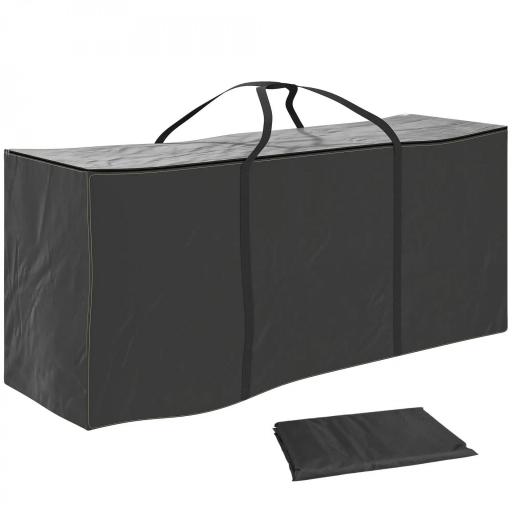 Bolsa de Almacenamiento para Cojines de Jardín Impermeable 720L Oxford Resistente con Asas 125x40x55cm Negro [9]