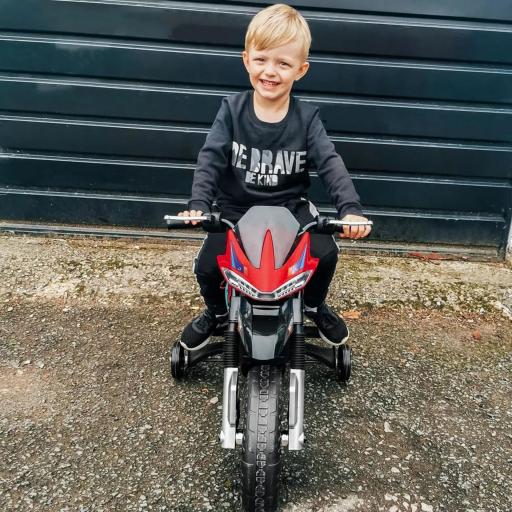 Moto Eléctrica Infantil Moto de Juguete Niños +3 Años Batería 6V con Luces y Música 105x52,3x62,3cm Rojo [7]