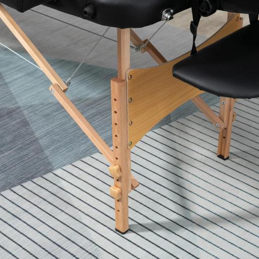 Camilla Plegable con Altura Ajustable 67-92 cm para Uso Profesional de Belleza Acupuntura y Fisioterapia 210x81 cm Negro [6]