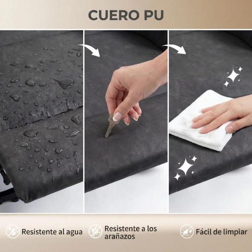 Sillón Relax Reclinable Eléctrico Levanta Personas de Cuero PU Control Remoto Asiento con Resorte Reposapiés Gris [3]