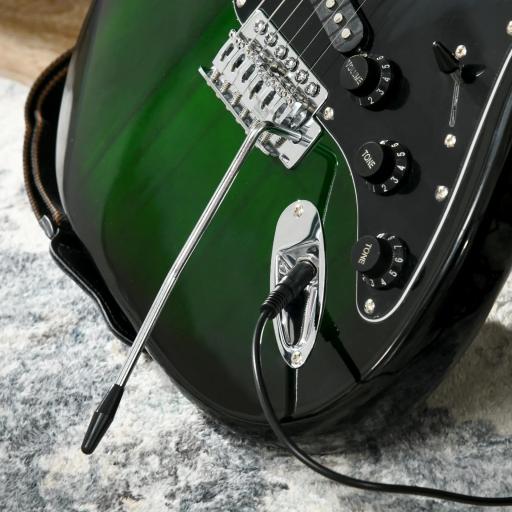 Kit Guitarra Eléctrica de Iniciación con Amplificador 15W Afinador Digital Cuerdas Correa 3 Púas y Funda Negro [7]