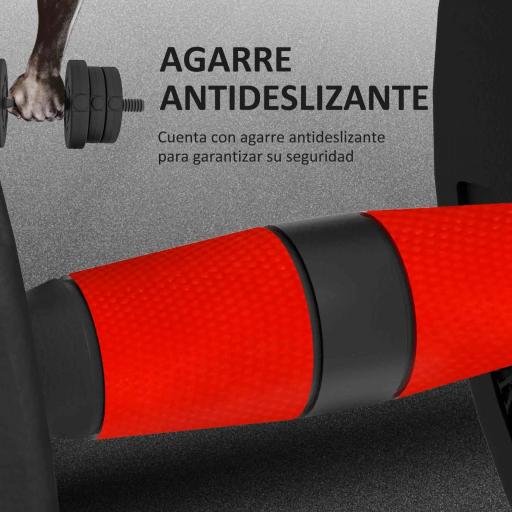 Juego de Mancuernas Ajustables 20 kg 2 en 1 con Barras Conexión y Barra de Extensión para Gimnasio en Casa Negro [5]