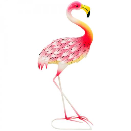 Estatua para Jardín de Flamenco de Metal para Exterior para Decoración de Césped Patio Estanque 27x14x60 cm Rosa [9]