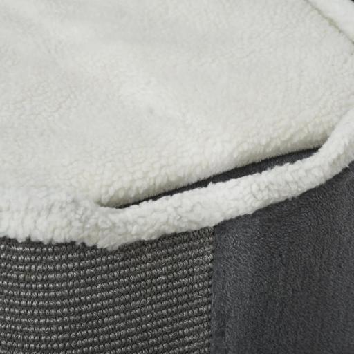Barril Rascador para Gatos de 2 Niveles con Cuevas de Sisal Felpa Suave y Plataforma de Vellón 40x40x49 cm Gris [6]