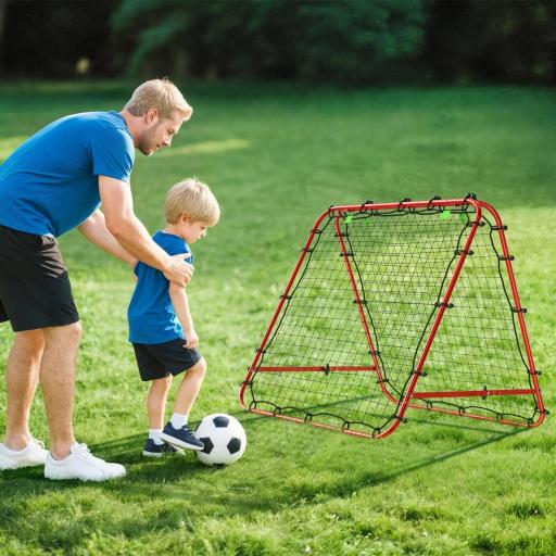 Red de Rebote Plegable con Ángulo Ajustable para Entrenamiento de Fútbol Béisbol y Tenis 100x95x90 cm Rojo [7]