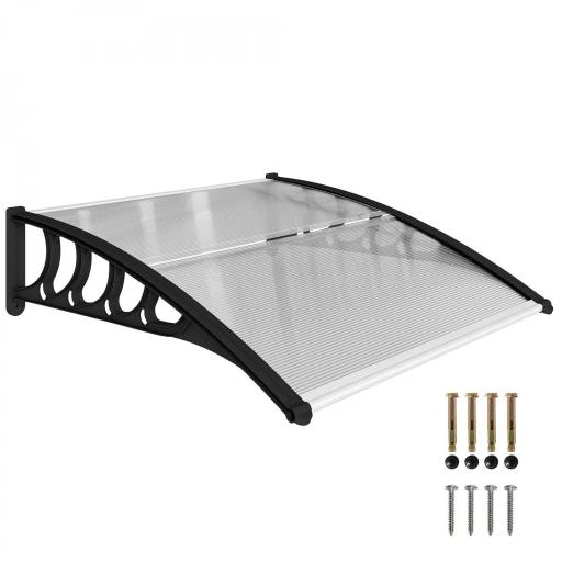 Marquesina para Puertas y Ventanas 103x96,5 cm con Paneles de Policarbonato Regleta de Aluminio Transparente [9]