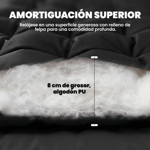 Esterilla de Camping Plegable Portátil con Correas Antideslizante para Cama de Camping Tienda Viajes Negro [3]
