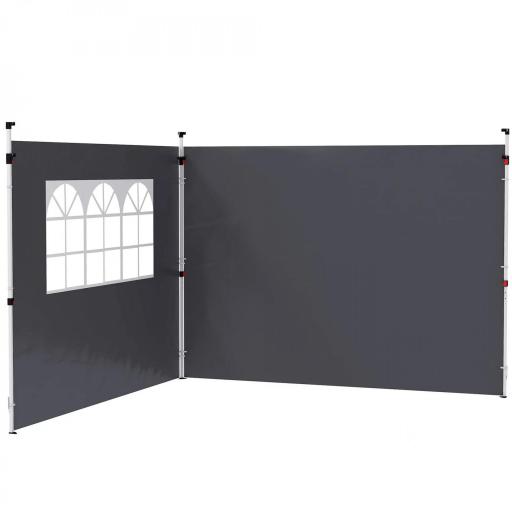Paredes Laterales para Carpa de 3 x 3 m 2 Paneles de Tela Oxford de 300x200 cm con Ventana para Fiestas Gris Oscuro [8]
