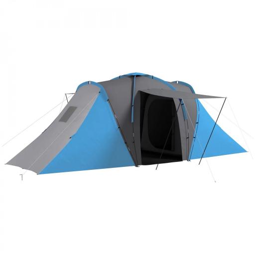Tienda de Campaña para de 4-6 Personas con 2 Dormitorios Tienda de Camping Impermeable 3000mm 555x225x190 cm Gris y Azul [9]