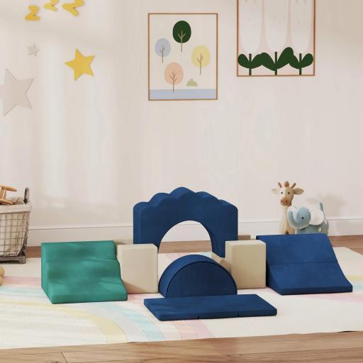 Juego de 7 Bloques de Espuma para Niños Bloques de Psicomotricidad con Base Antideslizante para 0,5-3 Años Azul Oscuro [13]