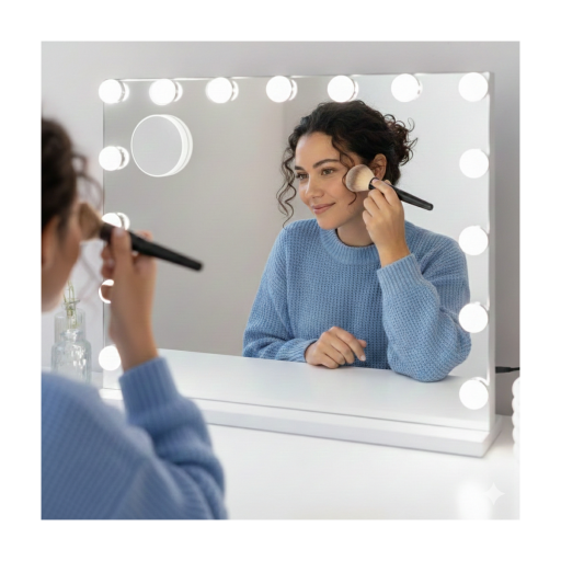 Espejo Maquillaje con Luz - 15 LED - 3 Modos de Luz 