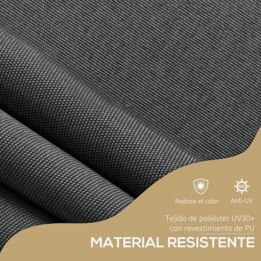 Toldo Manual Retráctil para Balcón 300x120x210-300 cm con Manivela Altura Ajustable Impermeable y Anti-UV Gris Oscuro [4]