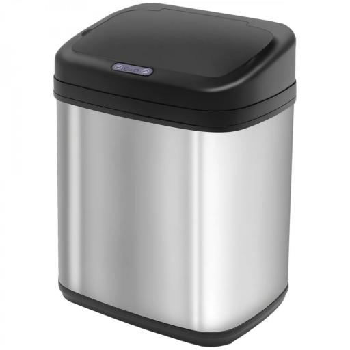 Papelera de Cocina 20L con Sensor Infrarrojo Apertura Automática y Cubo Interior Extraíble 33x25x42,5 cm Plata y Negro [7]
