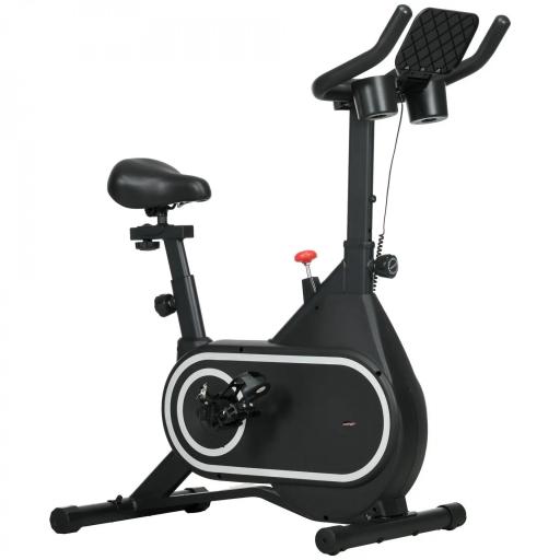 Bicicleta Estática con Asiento y Manillar Ajustables Pantalla LCD Volante Inercia 4 kg y Soporte para Botella Negro [9]