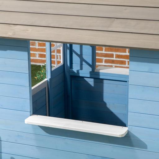 Casita Infantil de Madera Casa de Juegos Exterior para Niños de 3-7 Años 51x112,5x142 cm Azul [6]