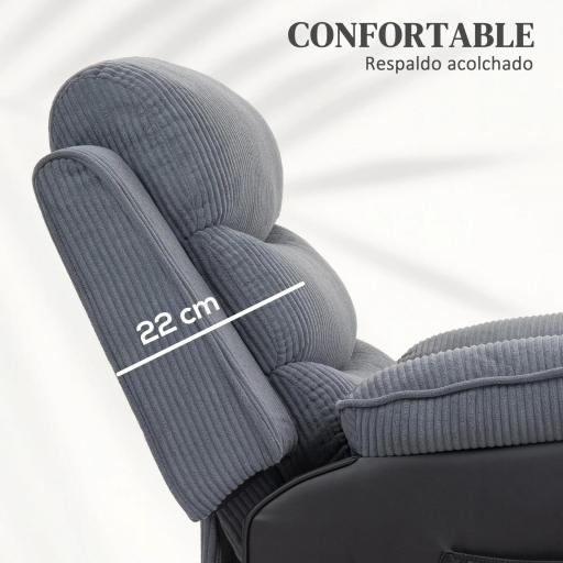 Sillón Relax Reclinable Eléctrico Levanta Personas con Mando a Distancia Puerto USB y Bolsillos Laterales Gris Oscuro [5]