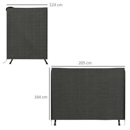 Funda para Balancín de Jardín con Cremallera Cubierta para Muebles de Exterior 205x124x164 cm Gris Oscuro [1]
