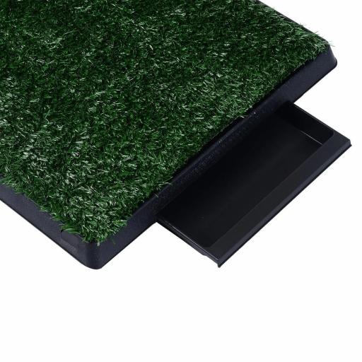Inodoro para Perros con Césped Artificial y Bandeja Extraíble Orinal para Entrenamiento de Cachorros 51x63x6 cm Verde [3]