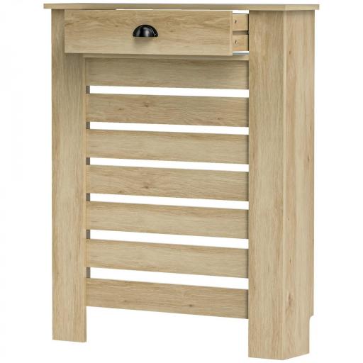 Cubre Radiadores de MDF con Cajón Cubierta para Radiador para Salón Dormitorio Pasillo 78x19x95,5 cm Roble [8]
