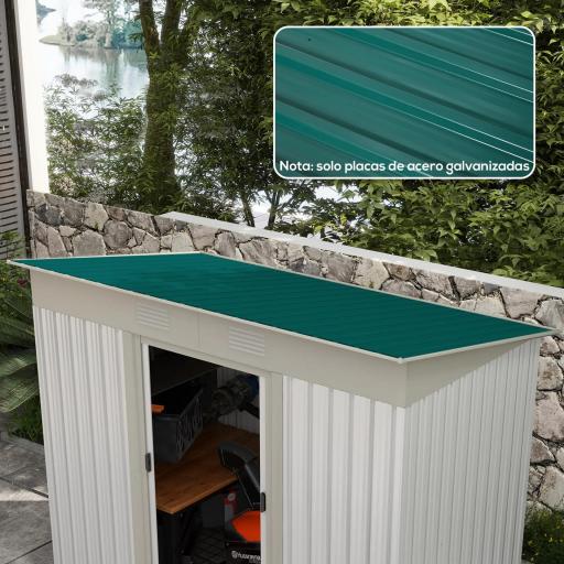Juego de 12 Paneles para Tejado de Acero Galvanizado 7m² para Caseta de Herramientas Cobertizo 129x45cm Verde