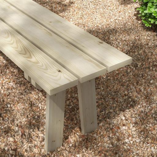 Banco de Madera de 2 Plazas Carga 220 kg Banco de Exterior para Jardín Patio Terraza 130x38x45 cm Natural [7]