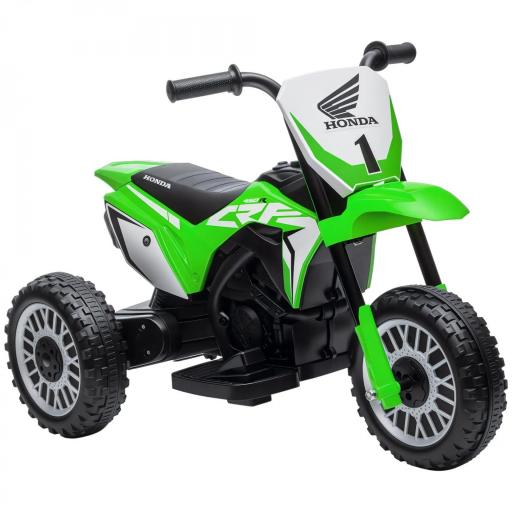 Moto Eléctrica Infantil con Licencia Honda CRF450RL con Velocidad 3 km/h Bocina Sonido de Arranque 71x40,5x43,5 cm Verde [8]