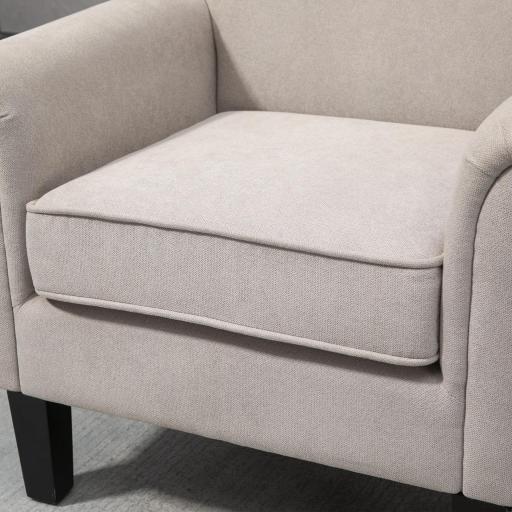Butaca de Salón Tapizada en Tela Sillón Relax con Reposabrazos Asiento Extraíble para Dormitorio 79x78x87 cm Gris [6]