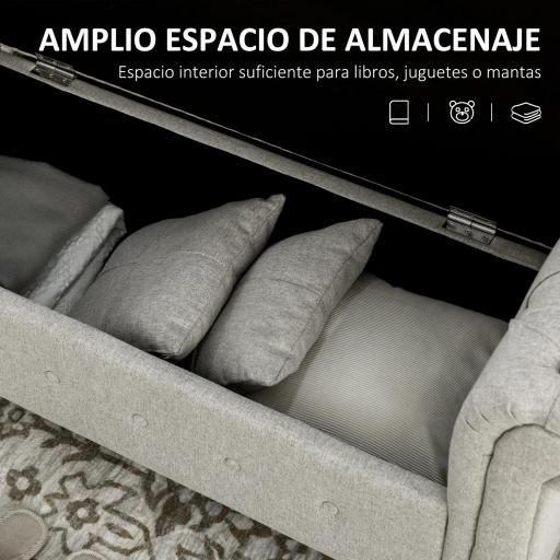 Banqueta Pie de Cama con Almacenamiento y Reposabrazos para Dormitorio Salón Pasillo 146,5x49x74,5 cm Gris Claro [2]