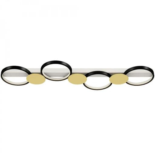 Lámpara de Techo Regulable con 4 Focos Mando a Distancia Modos de Escena 1500 lm 38 W 3000 K-6500 K Negro y Dorado [7]