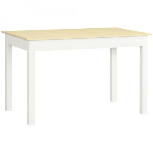 Mesa para 4-6 Personas para Comedor Cocina Salón de Melamina de Madera de Estilo Moderno 119x70x75 cm Roble y Blanco [9]