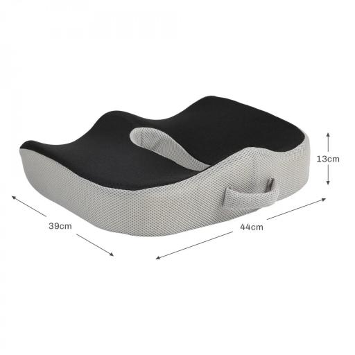 Cojín de Asiento de Espuma Viscoelástica con Base Antideslizante para Silla de Comedor Silla de Ruedas Negro [1]