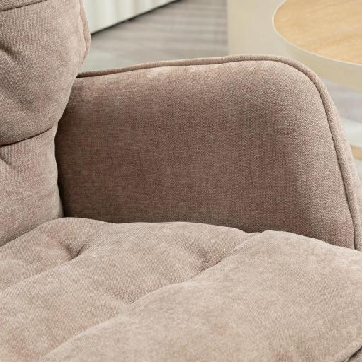 Silla Mecedora con Patas de Madera de Haya y Reposabrazos Mecedora para Lactancia Carga 120 kg para Dormitorio Marrón [7]