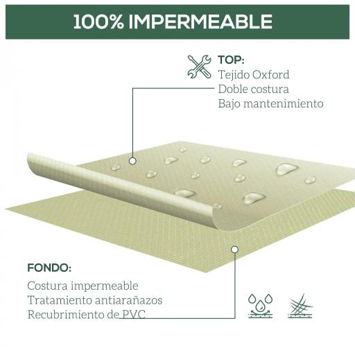 Funda para Sillas Apilables 90x70x115 cm Impermeable de Tela Oxford 600D Anti-UV Beige y Café [2]