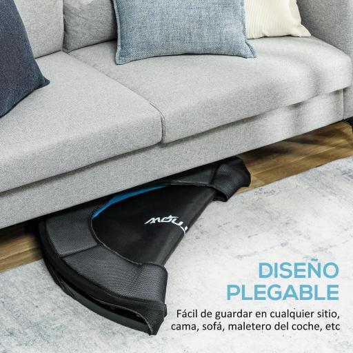 Trampolín de Fitness Ø102 cm Cama Elástica Plegable con Marco de Acero Antideslizantes Carga 100 kg Azul [2]