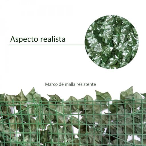 Seto Artificial Ocultación Jardín en Rollo 3x1,5 m Valla de Privacidad de Hiedra Artificial para Balcón Exterior [3]