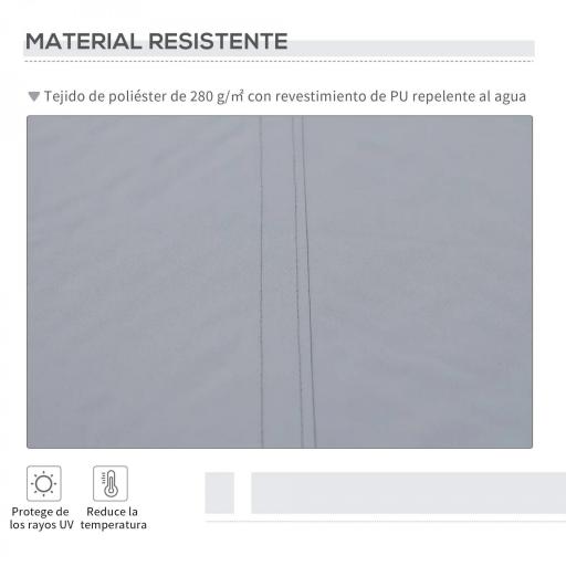 Toldo Manual Retráctil 3x2,5 cm, Toldo Exterior Terraza con Ángulo Ajustable, Brazo Articulado, Montaje a Pared, Estructura de Aluminio, Anti-UV e Impermeable, para Jardín, Gris [5]