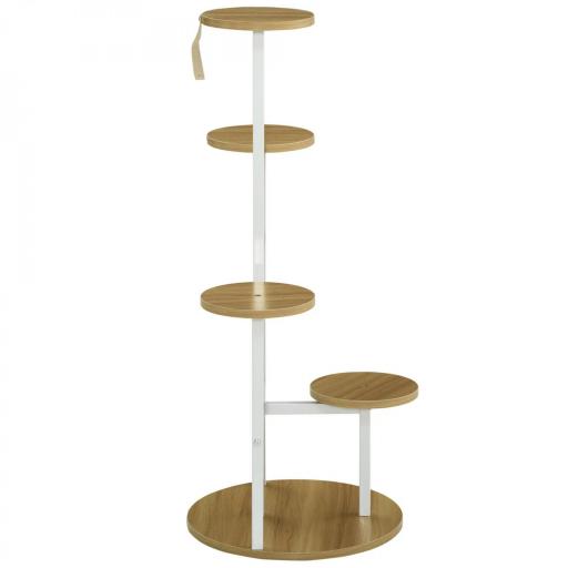 Soporte para Plantas de 4 Niveles Estantería para Macetas para Interior y Exterior 40x40x95,5 cm Natural [3]