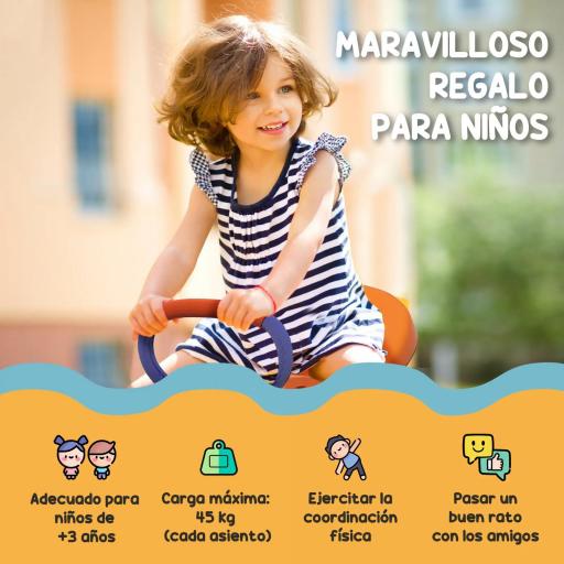 Balancín para Niños Giratorio 360° con Barra con Longitud Ajustable Poste Amortiguador y Base de Acero Multicolor [3]