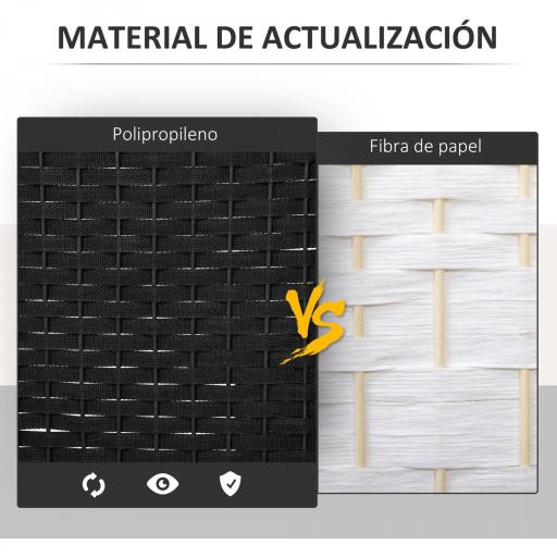 Biombo Separador de Ambientes de 6 Paneles Biombo Plegable 240x170 cm para Salón Dormitorio Oficina Negro [2]