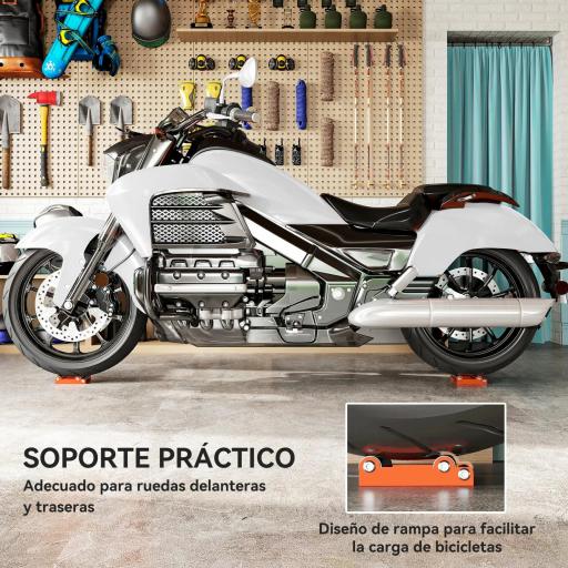 Soporte Rodillo Moto para Limpieza de Neumáticos y Lubricación de Cadenas Moto < 220 kg y Ancho de Neumático <180 mm [6]