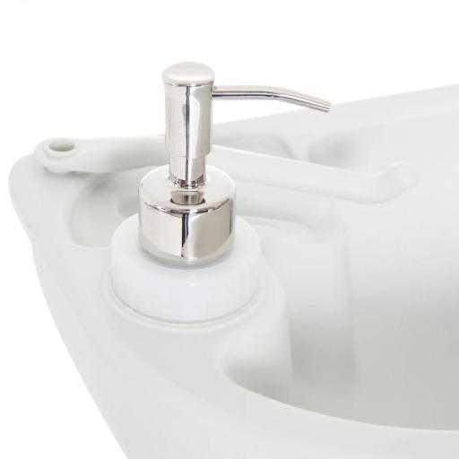 Fregadero Portátil Lavamanos para Actividades al Aire Libre o Camping con Tanques de Recuperación de Agua 17 L Dispensador de Jabón Y 2 Ruedas HDPE 83x50x103 cm Gris Claro [7]
