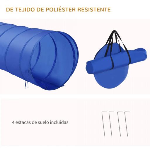 Set de Entrenamiento de Agilidad para Perros Obstáculos de Salto con Altura Ajustable Túnel para Perros Azul y Amarillo [5]