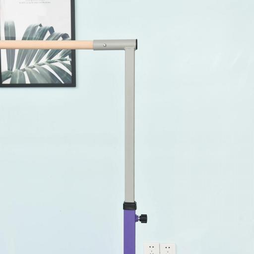 Barra de Gimnasia para Niños +3 Años Barra de Entrenamiento Altura Ajustable 92-150 cm Carga 75 kg 194x121x150cm Violeta [4]