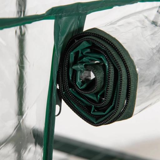 Invernadero de Jardín de 3 Niveles Invernadero de Terraza con 3 Estantes Puerta con Cremallera Marco de Acero Cubierta de PVC para Cultivo de Plantas Flores 69x49x125 cm Transparente [6]