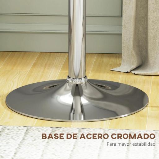 Mesa de Bar con Altura Ajustable Giratoria 360° Base Redonda Mesa Alta de Bar para Cocina Comedor Ø63x67-93 cm Blanco [5]