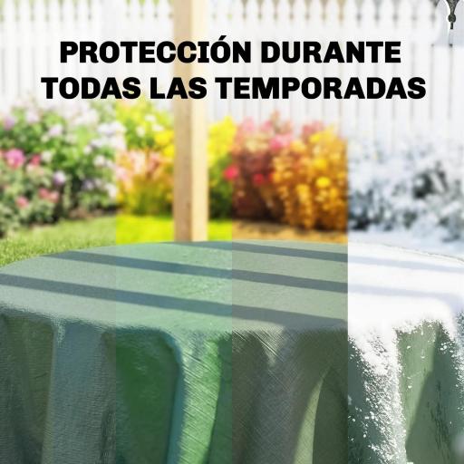 Lona Impermeable Exterior 4x6 m Toldo PE 90 g/m² Protección UV con Ojales Reforzados para Leña Muebles de Jardín Verde [2]