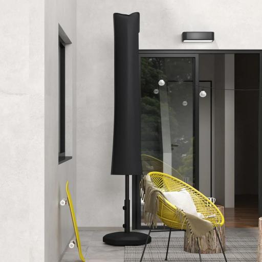 Funda para Sombrilla de Jardín Funda Protectora Impermeable de Tela Oxford 420D con Cremallera 178x25/35 cm Negro [6]